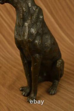 Art Déco Puma Jaguar Wildlife Guépard Bronze Sculpture Statue Figurine Lost Cire