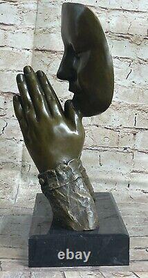 Art Déco Religieux Priante Main Hommage Dali Par Milo Bronze Sculpture Figurine