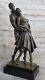 Art Déco Romantique Couple Dansant Par Roumain Artiste Chiparus Bronze Sculpture