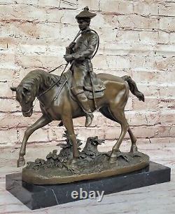 Art Déco Statue Classique Détaillé Hunter Sur Cheval Bronze Masterpiece Solde
