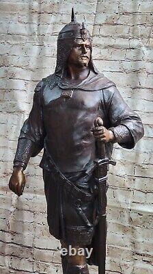 Art Déco Style Perse King Énorme Bronze Sculpture Han Fabriqué Fonte Statue