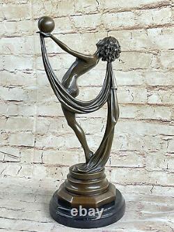 Art Déco Style Statue Sculpture Danseuse Acrobate Moderne Style Bronze Signée