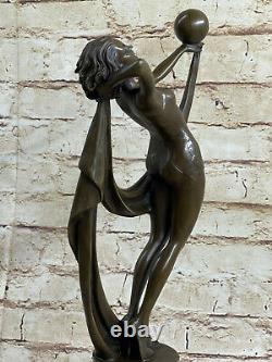 Art Déco Style Statue Sculpture Danseuse Acrobate Moderne Style Bronze Signée