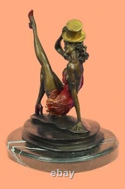 Art Déco Vintage Theater Jazz Singer Actrice Danseuse Bronze Marbre Statue Bust