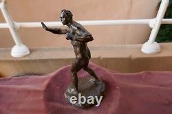 Athlete en bronze par F. Cogné, art deco, cachet fondeur, C. Valsuani, H24cm, P1,4kg