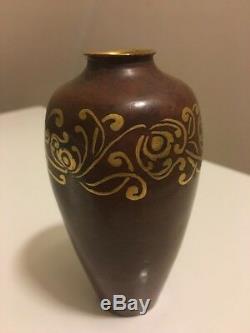 Auguste Delaherche Christofle Rare Vase Art Deco En Dinanderie