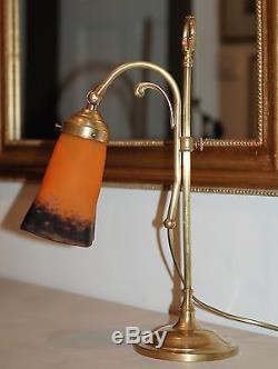 Authentique Lampe Art Deco/Art nouveau. Tulipe signèe Muller Frères Lunéville