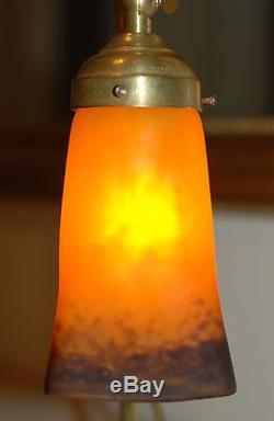 Authentique Lampe Art Deco/Art nouveau. Tulipe signèe Muller Frères Lunéville