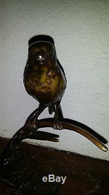 Bronze Max Le Verrier Art Deco Oiseau Perche
