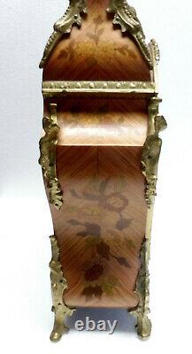Beau grand CARTEL bois de rose bronze pendule horloge milieu XXème siècle