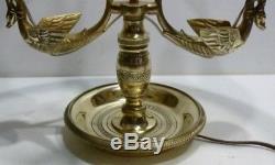 Belle LAMPE BOUILLOTTE Ancienne en Bronze et Abat-jour en Tôle