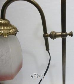 Belle LAMPE DE BUREAU Ancienne en Bronze et Laiton Télescopique et Orientable