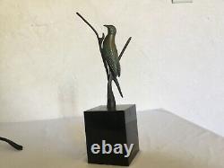 # Belle Sculpture Bronze Animalier Art Deco Oiseau Hirondelle Par Irenee Rochard