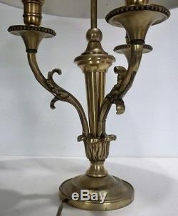 Belle et Ancienne LAMPE BOUILLOTTE en Bronze avec Abat-jour en Tôle