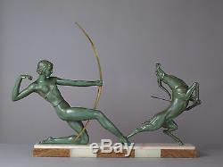 Belle sculpture Art Déco en régule patiné bronze, époque 1930