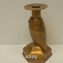 Bougeoir Hibou Chouette Oiseau Animalier Style Art Deco Style Art Nouveau Bronze