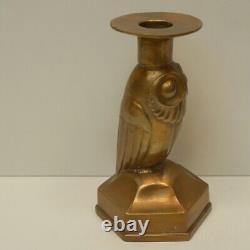 Bougeoir Hibou Chouette Oiseau Animalier Style Art Deco Style Art Nouveau Bronze