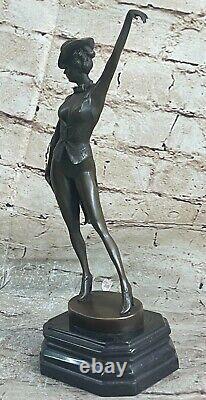 Bronze Art Déco Statue Chair Danseuse Actrice Jazz Club Italien Artiste Aldo