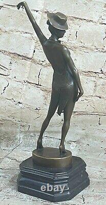 Bronze Art Déco Statue Chair Danseuse Actrice Jazz Club Italien Artiste Aldo