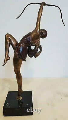 Bronze Art déco l'Archère d'après Pierre LE FAGUAYS (1892-1962) H56 cm