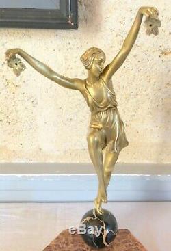 Bronze Le Faguays danseuse boule onyx art déco