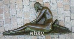 Bronze Nu Art-Deco signé de Joseph CORMIER 1869-1950 fonte Susse cire perdue
