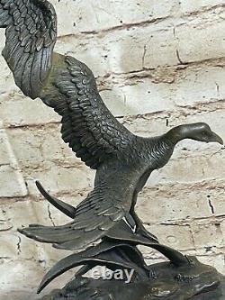 Bronze Sculpture Art Déco Canards Domestique Cabine Décor Animal Fonte Lost Cire