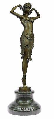 Bronze Sculpture Art Déco Danseuse Illusion De Virtue D H Chiparus