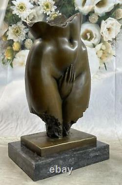Bronze Sculpture Art Déco Édition Limitée Chair Femme Érotique Torse Et Main Art