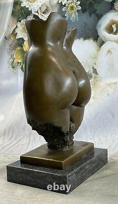 Bronze Sculpture Art Déco Édition Limitée Chair Femme Érotique Torse Et Main Art
