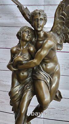 Bronze Sculpture Érotique Art Déco Cupidon Et Psyché Par Moreau Main Fait