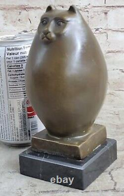 Bronze Sculpture Par Botero Chat Félin Animal de Compagnie Art Déco Figurine