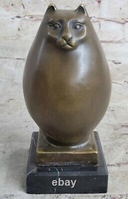 Bronze Sculpture Par Botero Chat Félin Animal de Compagnie Art Déco Figurine