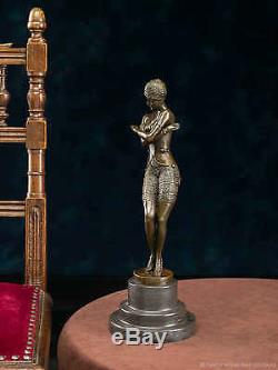 Bronze Skulptur nach Ferdinand Preiss (1882-1943) Tänzerin art deco style