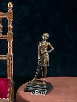 Bronze Skulptur nach Ferdinand Preiss fechten art deco style sculpture fencer
