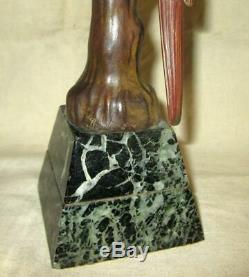 Bronze animalier Art Déco de J. BRAULT. Deux perruches branchées