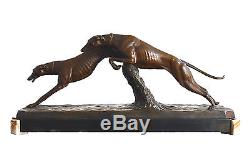 Bronze animalier Art déco aux levrettes 1930 par Charles