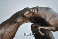 Bronze animalier Art déco aux levrettes 1930 par Charles