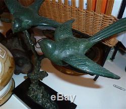 Bronze aux deux oiseaux signé G LAVROFF ART DECO ANIMALIER Russe Russie Russia