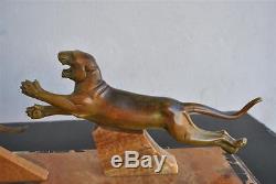 Bronze chryséléphantine Art déco 1930 au tigre chassant des gazelles