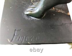 Bronze époque art déco signé Fugèze