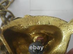 Bronze ou laiton doré de suspension pour vasque luminaire art nouveau ou déco