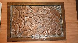 Bronze période Art Déco Grande plaque d'ornement pour meuble, motifs cubistes