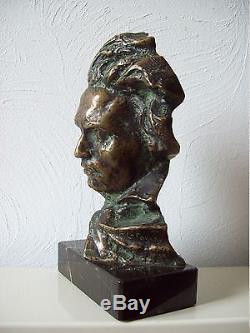 Buste de Beethoven en bronze signé Pierre Le Faguays (1892-1962) art déco