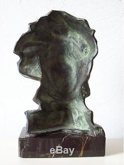 Buste de Beethoven en bronze signé Pierre Le Faguays (1892-1962) art déco