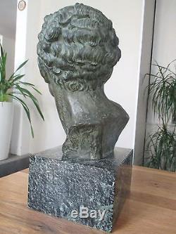 Buste de Mermoz régule patiné bronze Art Déco signé De Viggo 20441