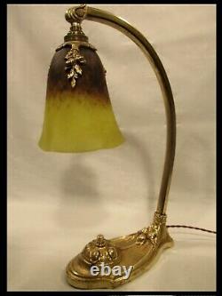 CHARLES RANC & SCHNEIDER LAMPE ART DECO BRONZE PATE DE VERRE lamp muller