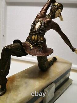 CHIPARUS statue plate chryselephantine bronze Ivoire art déco danseuse kamorna