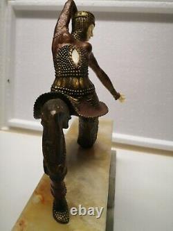 CHIPARUS statue plate chryselephantine bronze Ivoire art déco danseuse kamorna