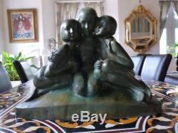 Charles Raphael Peyre 1872-1949 Grand Bronze Art Déco 22 kg